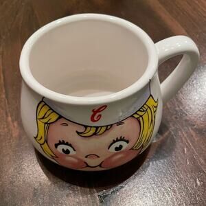 Campbell's Condensed Soup Glass Red White Vintage Mug Blond Hair Chef Hat Unisex